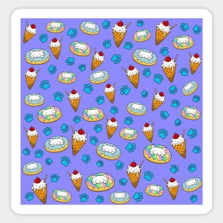 Cats and sweets pattern Sticker